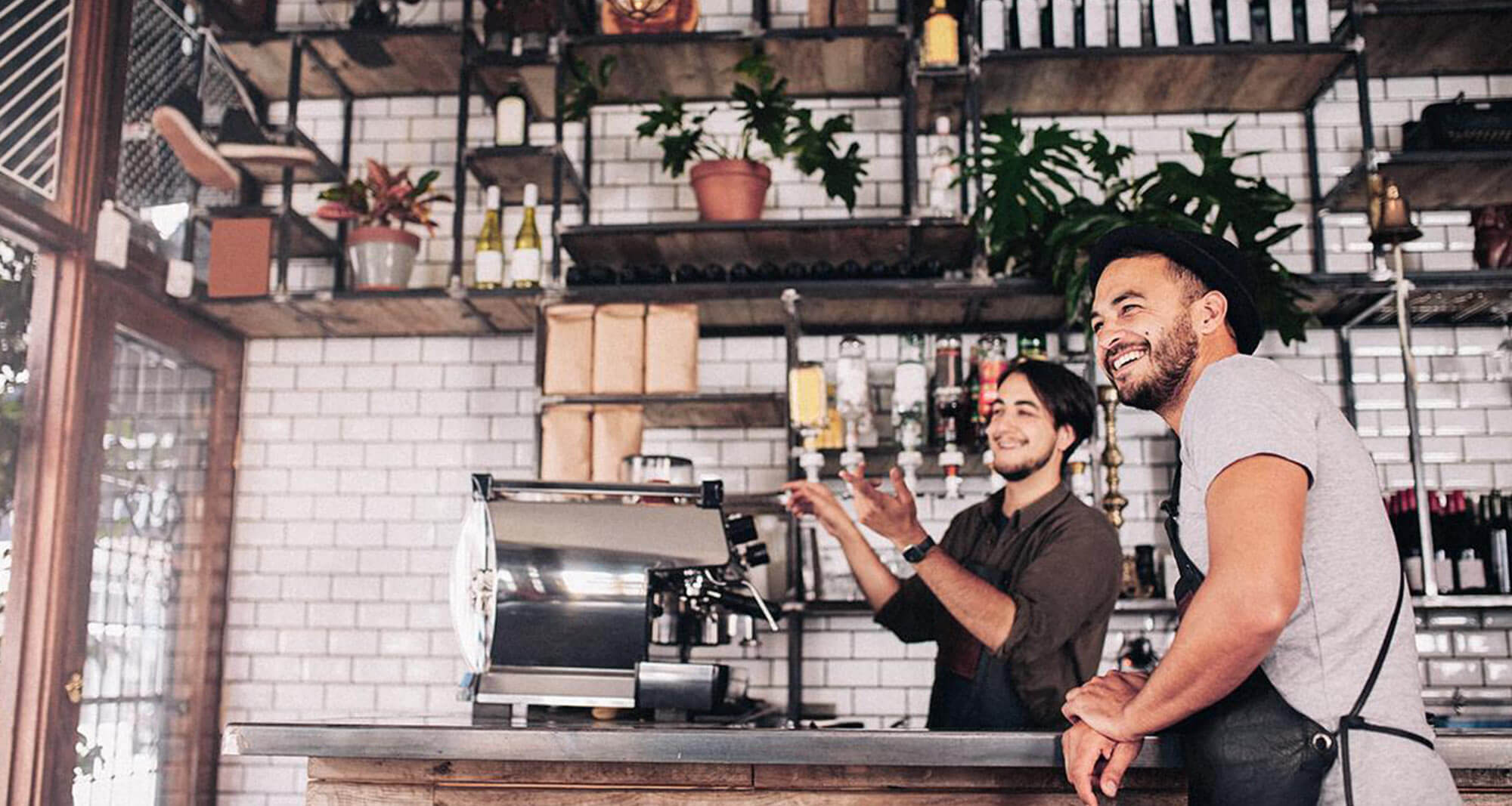 Bartenders smiling