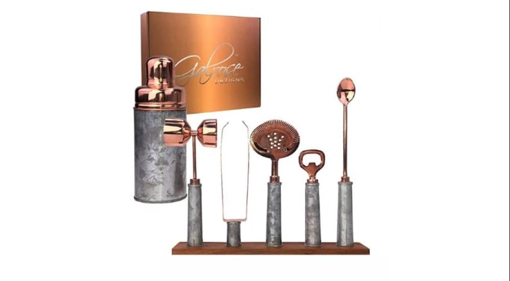 Barkeeper-Set Mit Whiskey-Smoker – 13-teilig Inkl. Shaker, Holzspäne & Kiefernständer